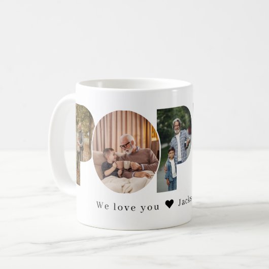 Mohn-Foto-Collage zum Vatertag Kaffeetasse (Vorderseite Links)