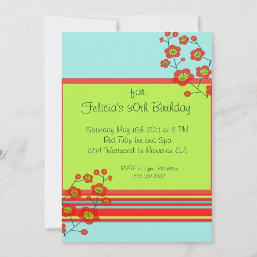 Mohn Fun Party Einladung (Rückseite)