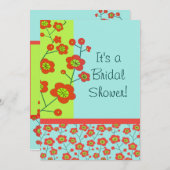 Mohn Fun Trendy Mod Floral Einladung (Vorne/Hinten)