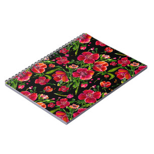 Mohn Garden Floral Design Spiralfolien Notizblock