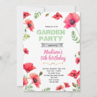Mohn Gartenparty-Einladung