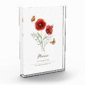 Mohn-Geburtsmonatsblume Fotoblock (Links)