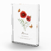 Mohn-Geburtsmonatsblume Fotoblock (Rechts)