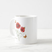 Mohn Geburtsmonatsblume Kaffeetasse (Vorderseite Links)
