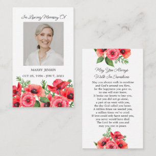 Mohn-Gedenkfoto-Totenbild-Andachtskarte Visitenkarte