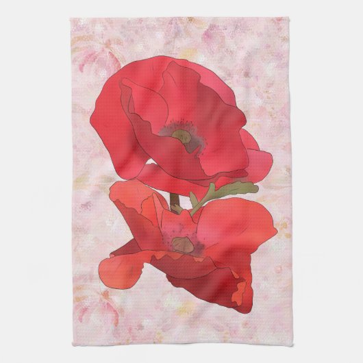 Mohn Geschirrtuch (Vertikal)