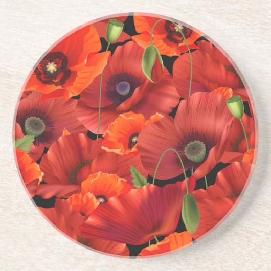 Mohn Getränkeuntersetzer (Vorne)