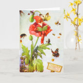 Mohn-Gnom Karte (Gelbe Blume)