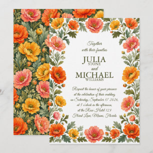 Mohn Hochzeit Einladung