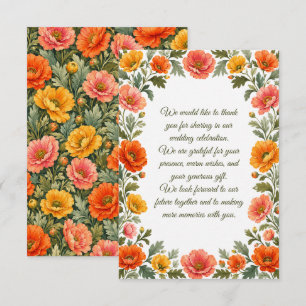 Mohn Hochzeit Mitteilungskarte