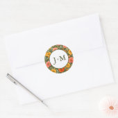 Mohn Hochzeit Runder Aufkleber (Umschlag)