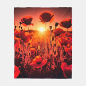 Mohn im Gegenlicht Fleecedecke (Vorderseite)