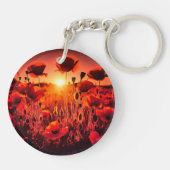 Mohn im Gegenlicht Schlüsselanhänger (Rückseite)