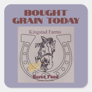 Mohn isst Getreide fütternd Tasche hinzufügen Quadratischer Aufkleber