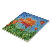 Mohn-Keramik Fliese (Seite)