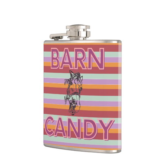 Mohn lächelnd Vinyl Wrapped Flask Flachmann (Links)