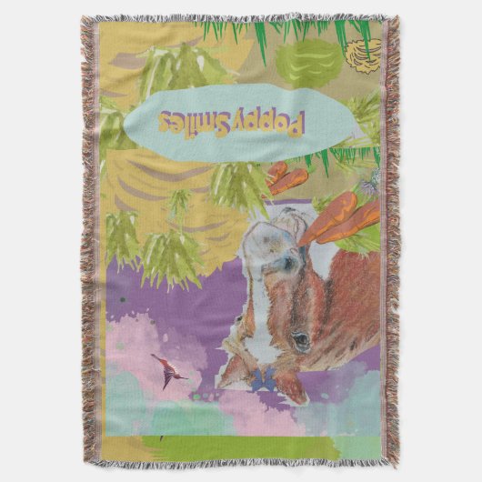 Mohn lächelt lustige Farben Decke (Vorderseite Vertikal)