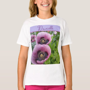 Mohn Lila-Blüten Blumen Mädchen Name Geburtstag T-Shirt
