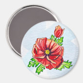 Mohn Magnet (Vorderseite/Rückseite)