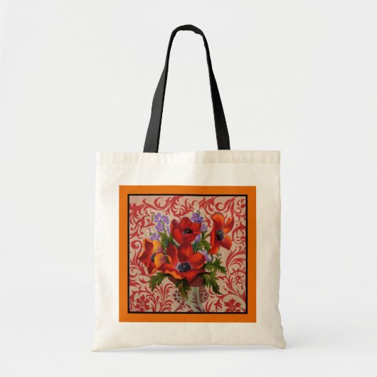 Mohn mit orangem Rand Tragetasche (Vorne)