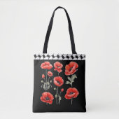 Mohn mit palästinensischer Hattah-Tragetasche Tasche (Vorderseite)