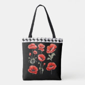 Mohn mit palästinensischer Hattah-Tragetasche Tasche (Rückseite)