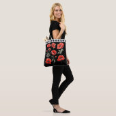 Mohn mit palästinensischer Hattah-Tragetasche Tasche (Am Model)