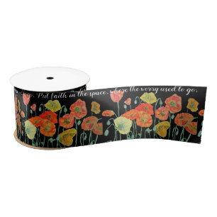 Mohn Orange Red 'Put Faith in Space' Blume Satinband