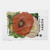 Mohn-Paket-Aufkleber Geschirrtuch (Horizontal)