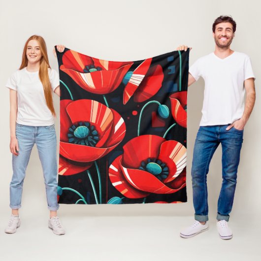 Mohn Papaver Blumen Fleecedecke (Beispiel)