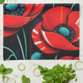 Mohn Papaver Blumen Geschirrtuch (Gefaltet)