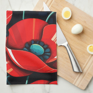 Mohn Papaver Blumen Geschirrtuch