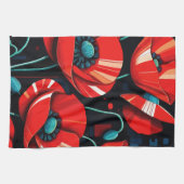 Mohn Papaver Blumen Geschirrtuch (Horizontal)