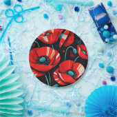 Mohn Papaver Blumen Pappteller (Party)