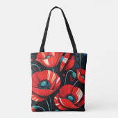 Mohn Papaver Blumen Tasche (Rückseite)