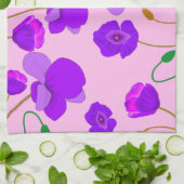 Mohn (Papaver somniferum) Lilac Geschirrtuch (Gefaltet)