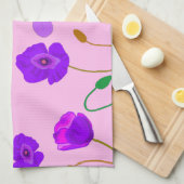 Mohn (Papaver somniferum) Lilac Geschirrtuch (Viertel Falte)
