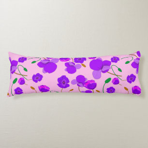 Mohn (Papaver somniferum) Lilac Lumbar Pillow Seitenschläferkissen