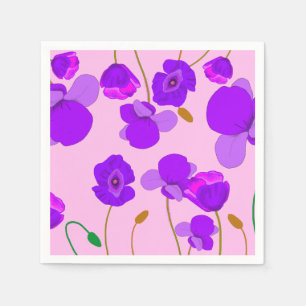 Mohn (Papaver somniferum) Lilac-Party Serviette