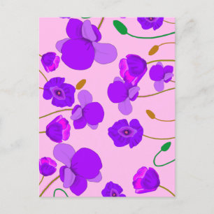 Mohn (Papaver somniferum) Lilac Postkarte