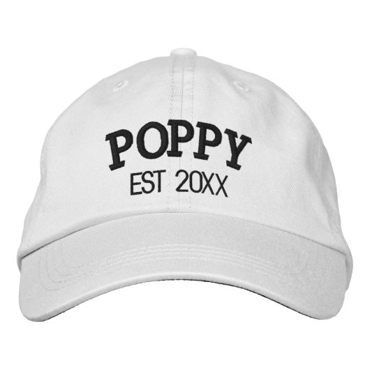 Mohn Personalisiertes Opa-Geschenk Benutzerdefinie Bestickte Baseballkappe (Vorderseite)
