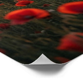 Mohn Pferd Sonnenuntergangs Lauf Poster (Ecke)