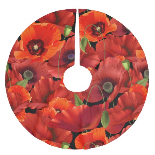Mohn Polyester Weihnachtsbaumdecke (Vorderseite)