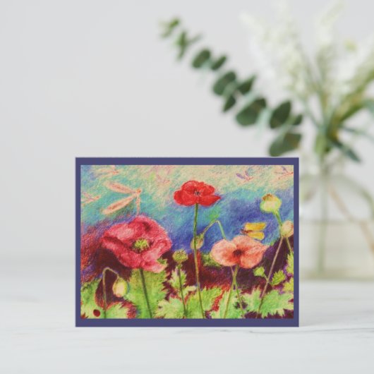 Mohn Postkarte (Stehend Vorderseite)