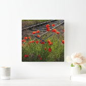 Mohn Quadratische Wanduhr (Zuhause)