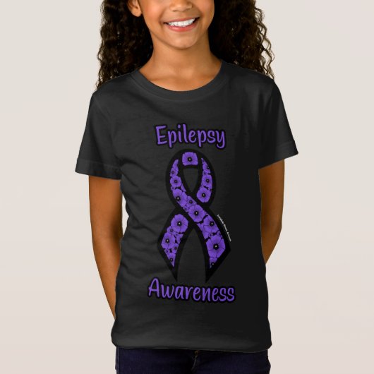 Mohn/Ribbon...Epilepsie T-Shirt (Vorderseite)