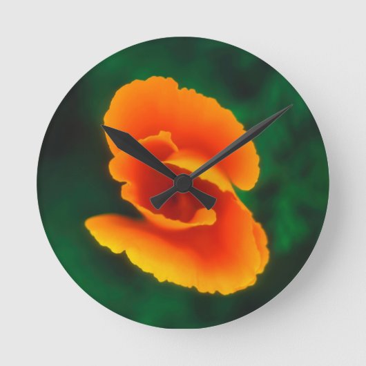 Mohn Runde Wanduhr (Vorderseite)