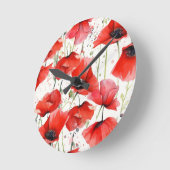 Mohn Runde Wanduhr (Winkel)