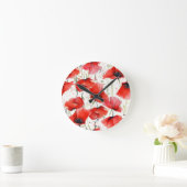 Mohn Runde Wanduhr (Zuhause)