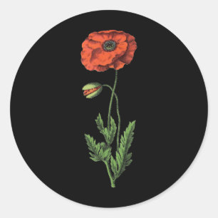 Mohn Runder Aufkleber